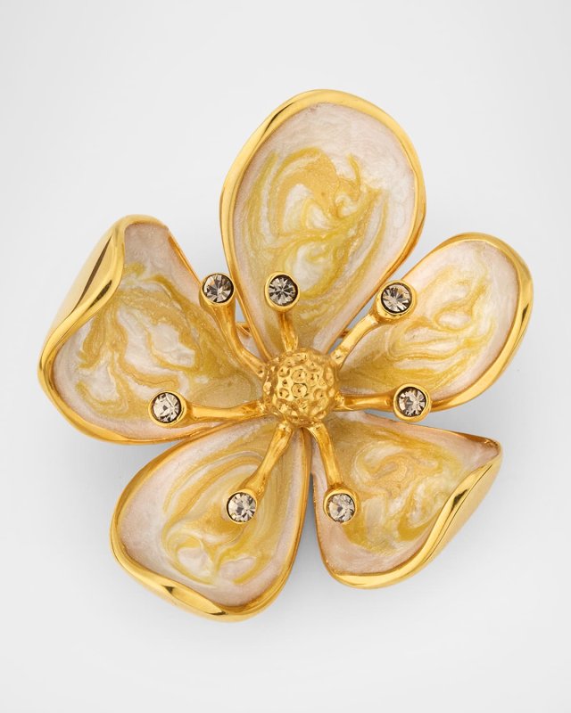 Cherry Blossom Enamel Brooch